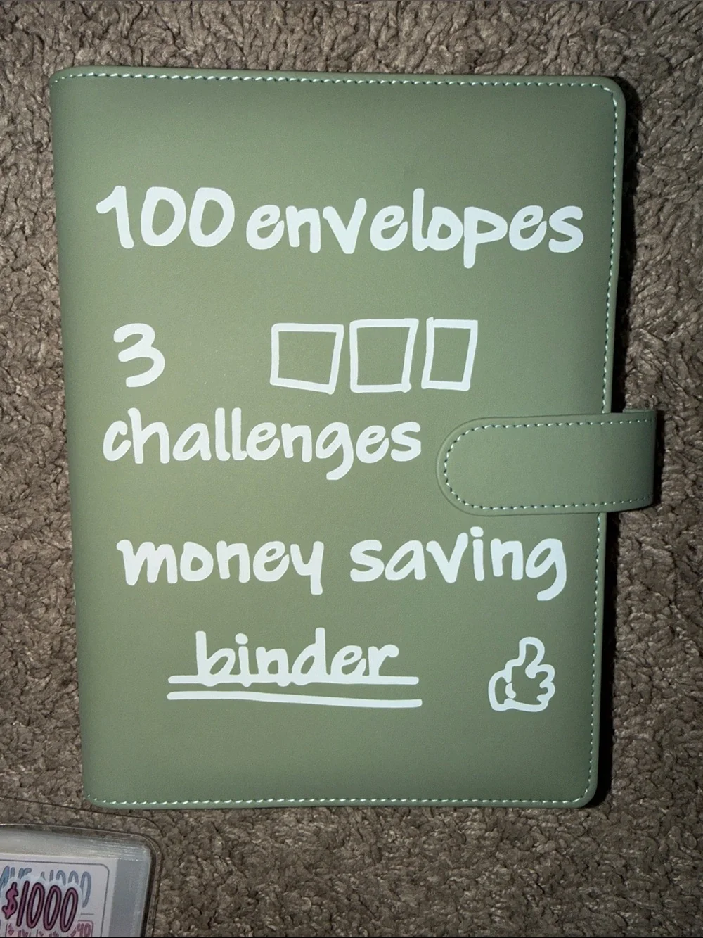 Amazon Green Money Saving Binder with Pink Mini Envelope Organizer